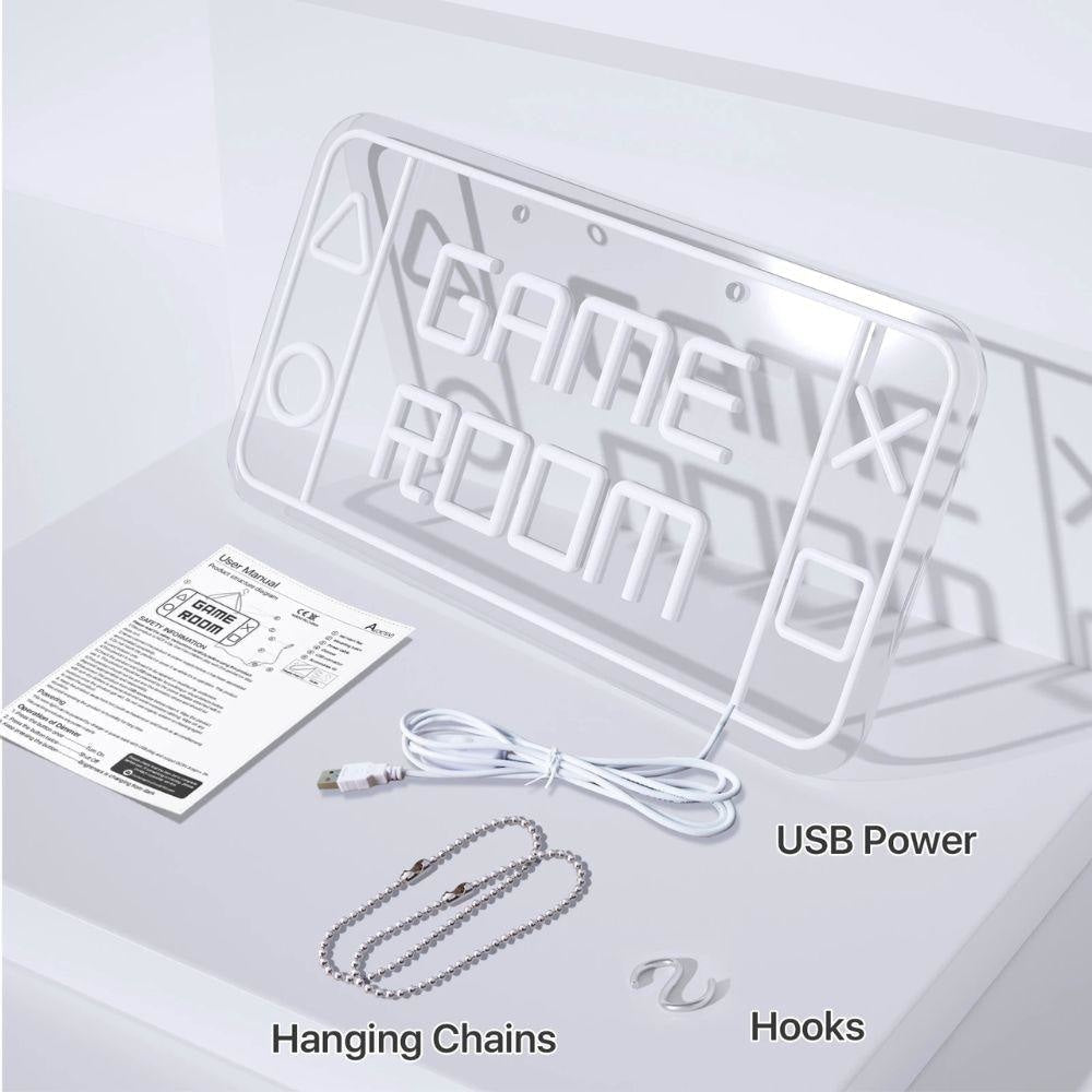 LED Game Room Neon Signs Gaming Decor Lightning