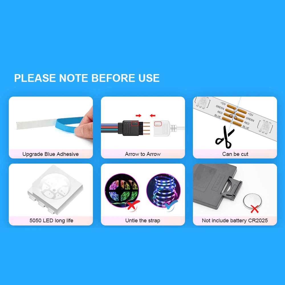 LED Strip Light RGB 5050 Flexible Ribbon With App Control Lightning