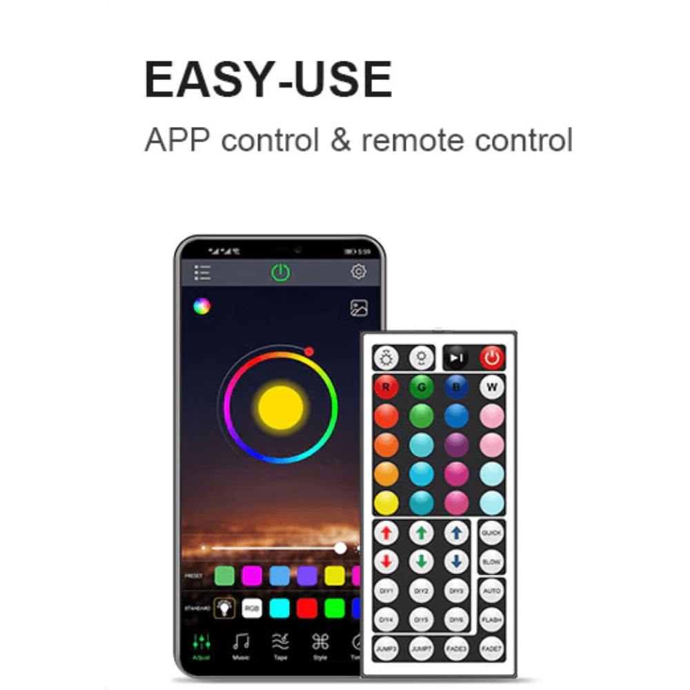 LED Strip Light RGB 5050 Flexible Ribbon With App Control Lightning