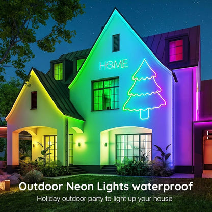 10m rgb-ic neon led strip light – 60+ dynamic lighting effects smart app &
