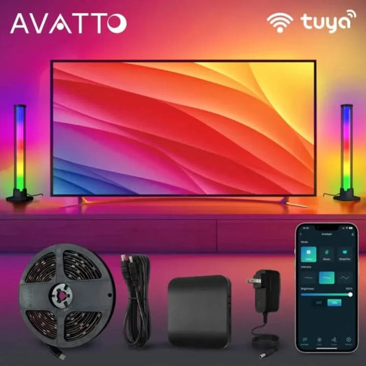 Avatto the tv led backlight hdmi 2.0 sync box with 5m rgbic led strip light