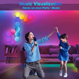 Color rgb bluetooth led hexagon light wall with app+ remote control