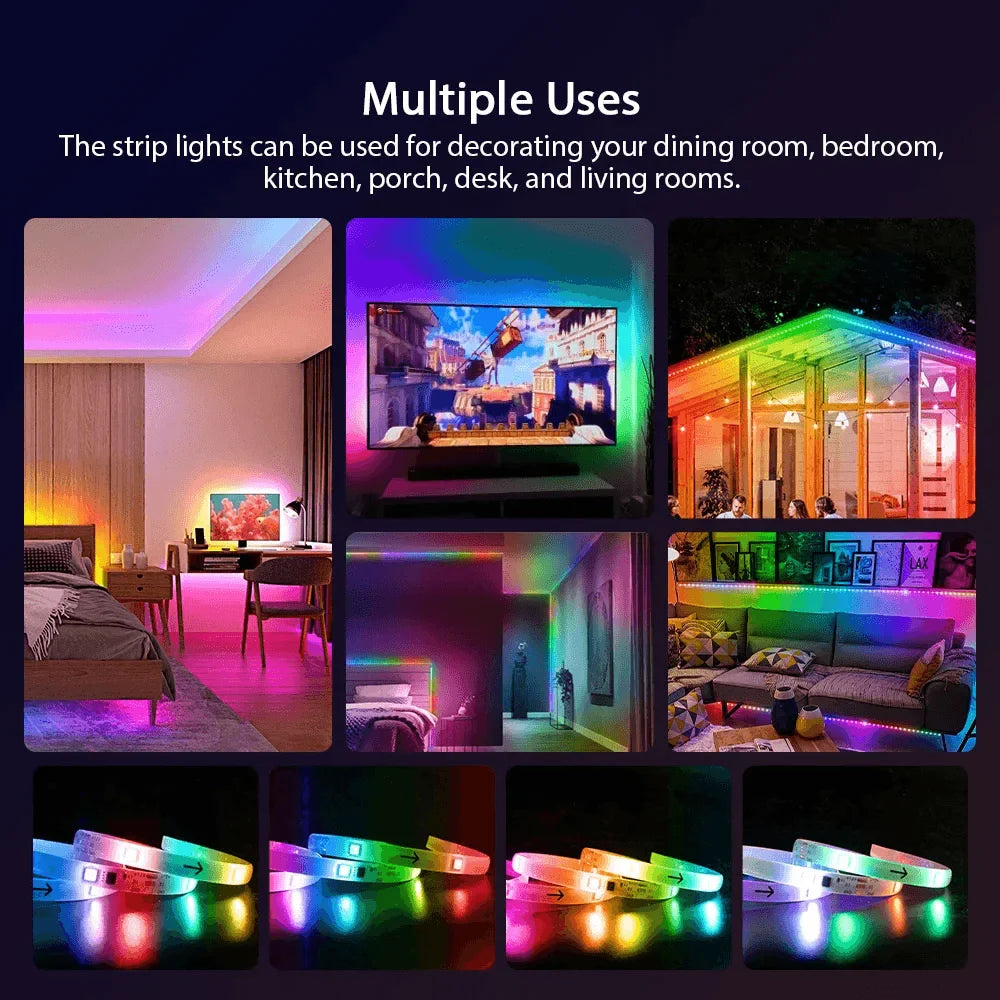 Dream color led strip lights with remote controller waterproof