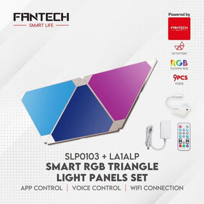 Fantech smart rgb triangle light panels set slp0103 + la1alp 9pcs