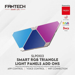 Fantech smart rgb triangle light panels set slp0103 + la1alp 3pcs