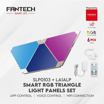 Fantech smart rgb triangle light panels set slp0103 + la1alp 3pcs