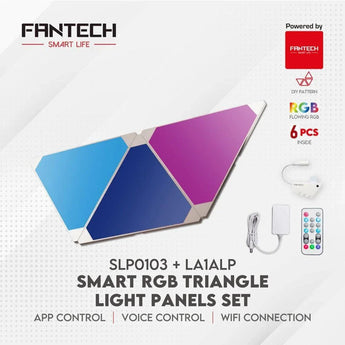 Fantech smart rgb triangle light panels set slp0103 + la1alp 6 pcs