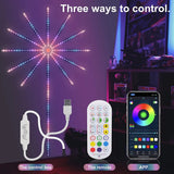 Firework led strip lights music sound sync bluetooth with remote control