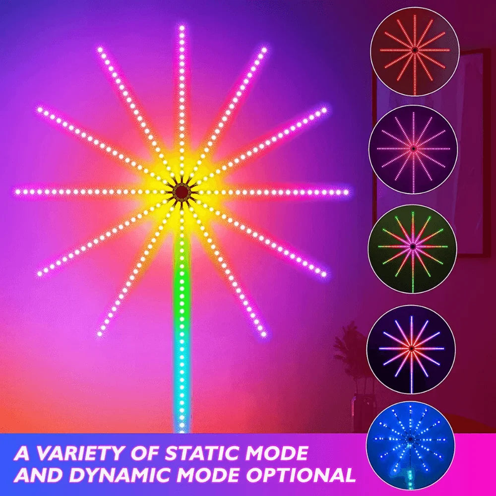 Firework led strip lights music sound sync bluetooth with remote control