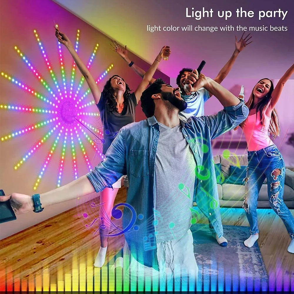 Firework night lamp rgb bluetooth music sound