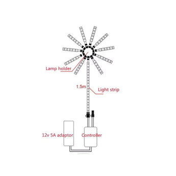 Firework night lamp rgb bluetooth music sound