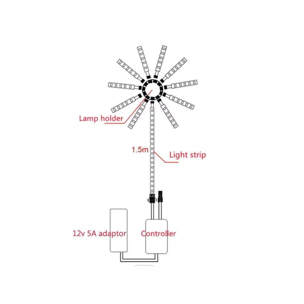 Firework night lamp rgb bluetooth music sound