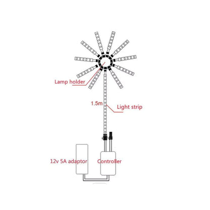 Firework night lamp rgb bluetooth music sound