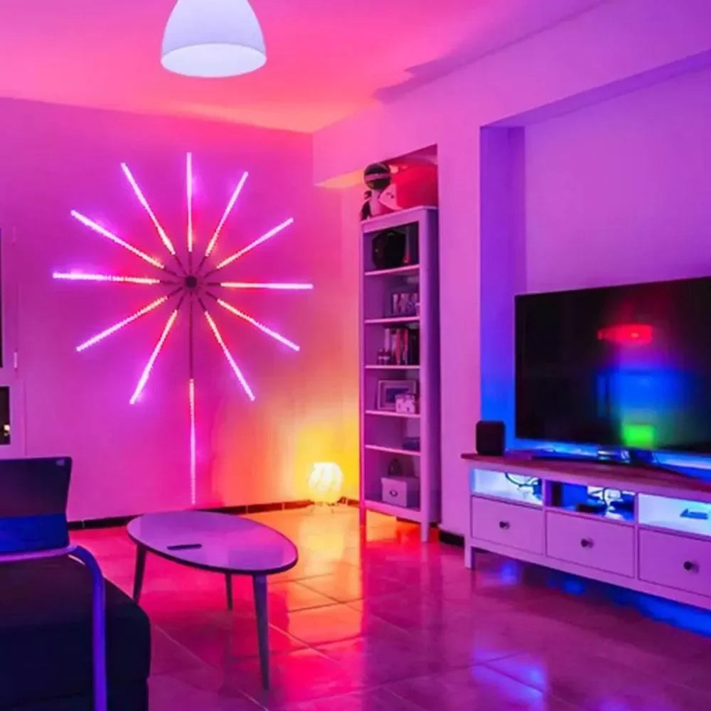 Firework night lamp rgb bluetooth music sound