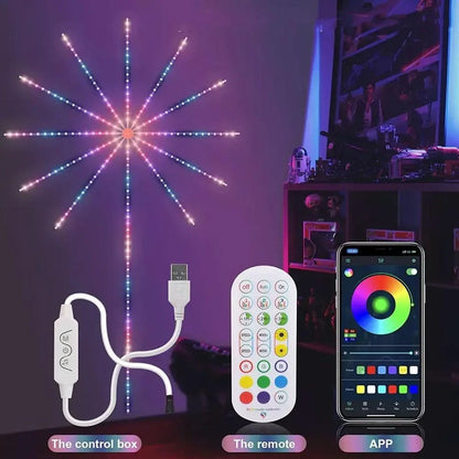 Firework night lamp rgb bluetooth music sound