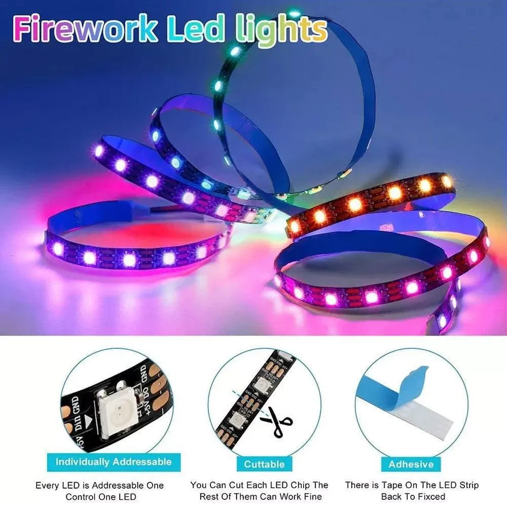 Firework night lamp rgb bluetooth music sound