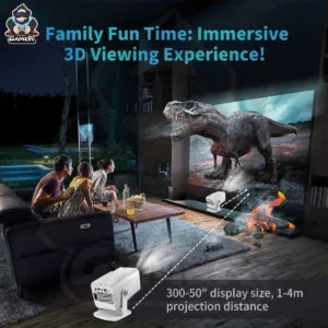 Hcs350 max android gaming projector with 02 wireless controllers & voice remote