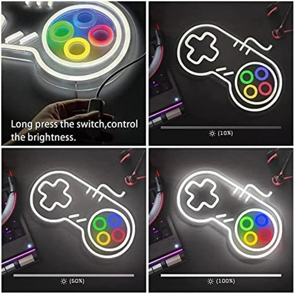 Neon signs ’game remote’ 14 x 10 inches decor