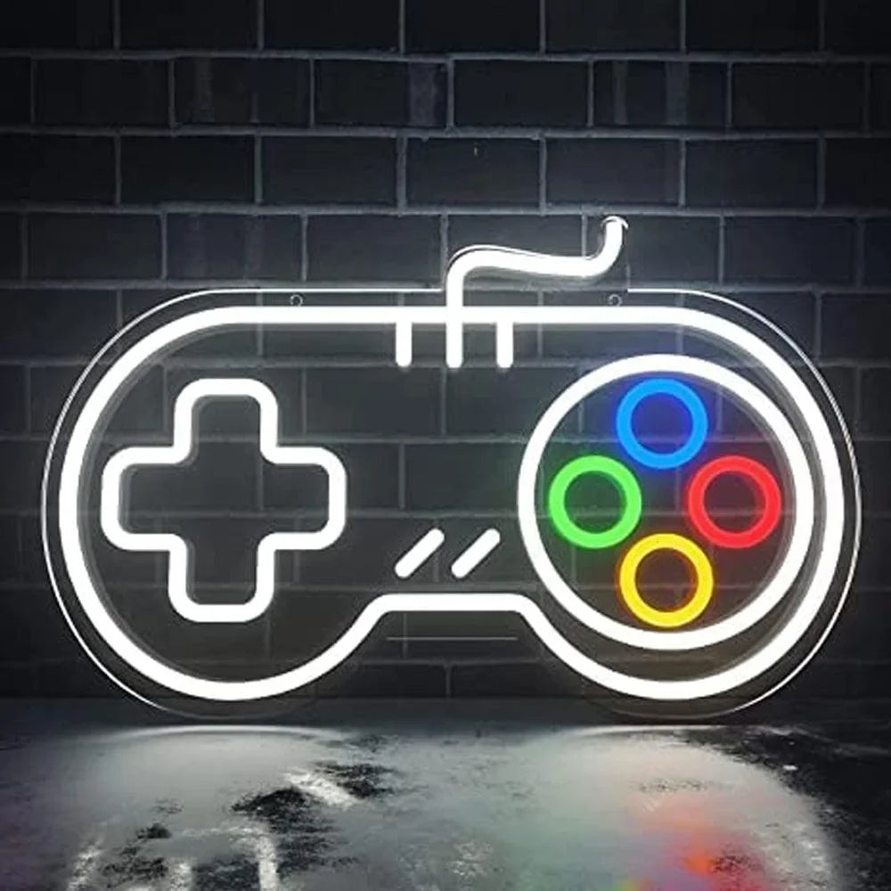 Neon signs ’game remote’ 14 x 10 inches decor