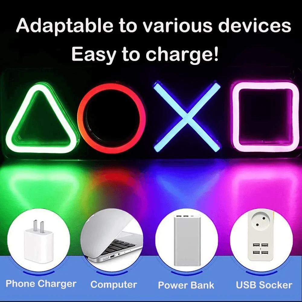 Playstation icon neon sign led