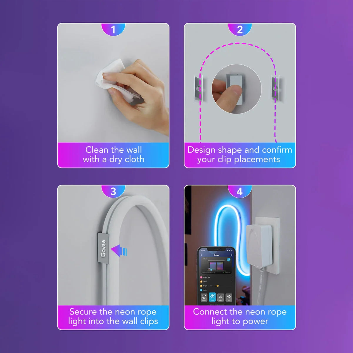Rgb smart ic 5v usb neon led strip lights