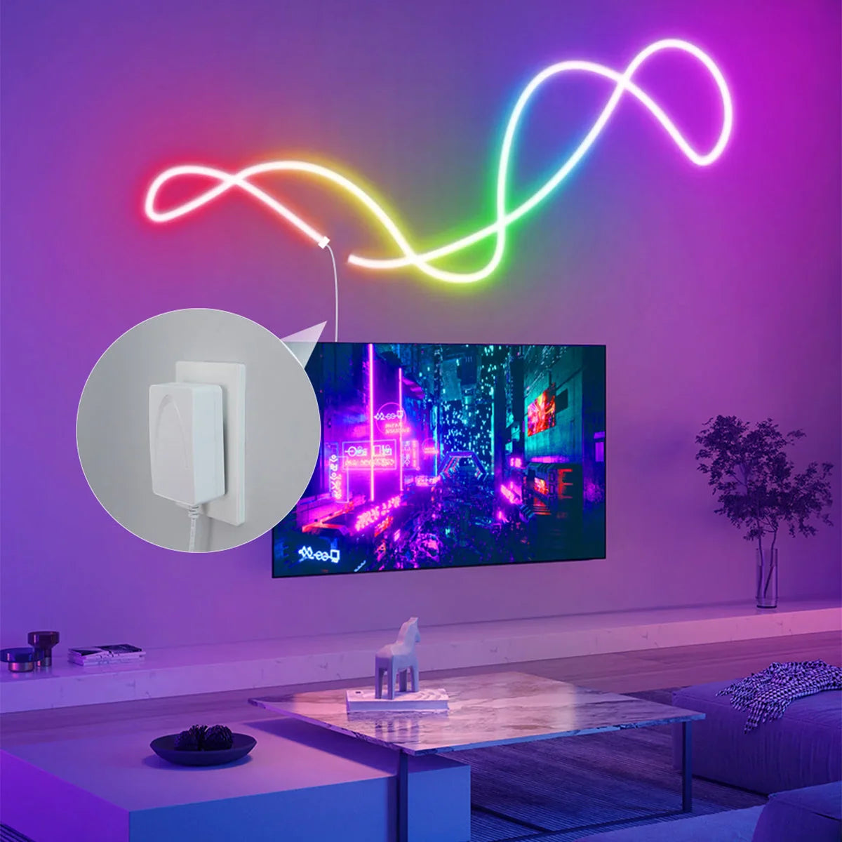 Rgb smart ic 5v usb neon led strip lights