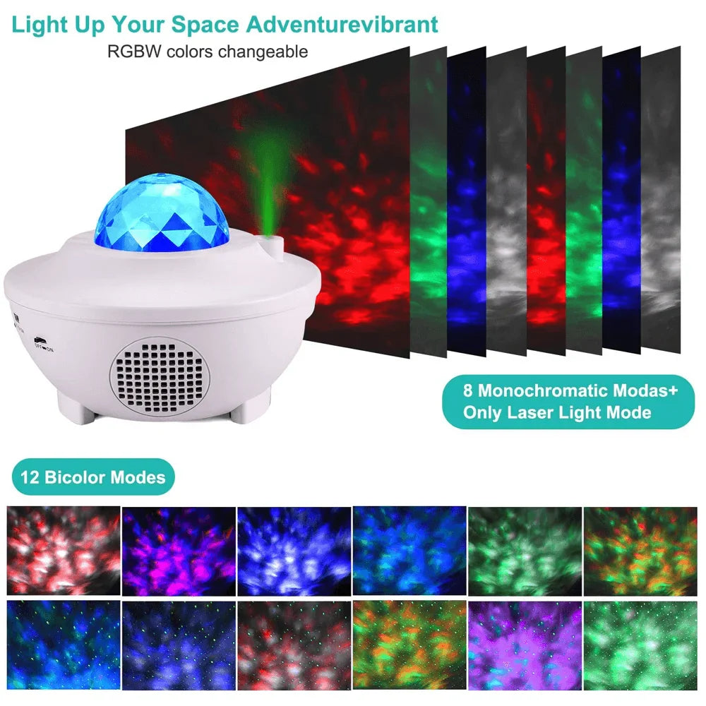 Starry projector light and music player
