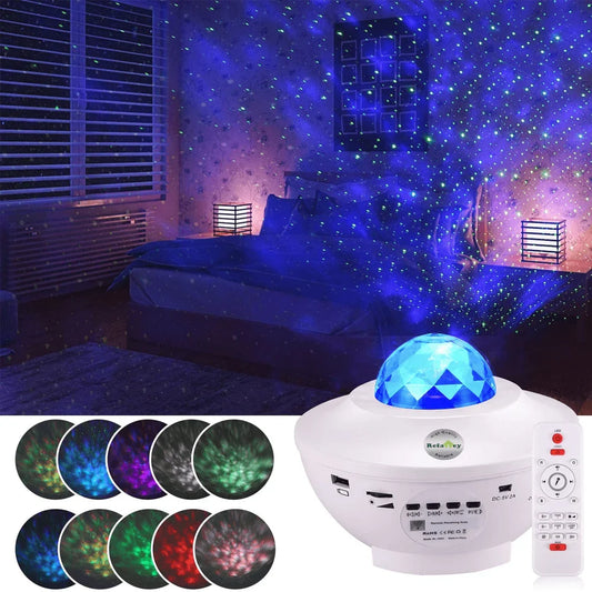 Starry projector light and music player