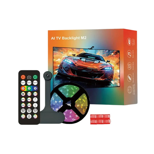 Wacuaao ai sync led tv backlight with camera music sync,usb powered remote