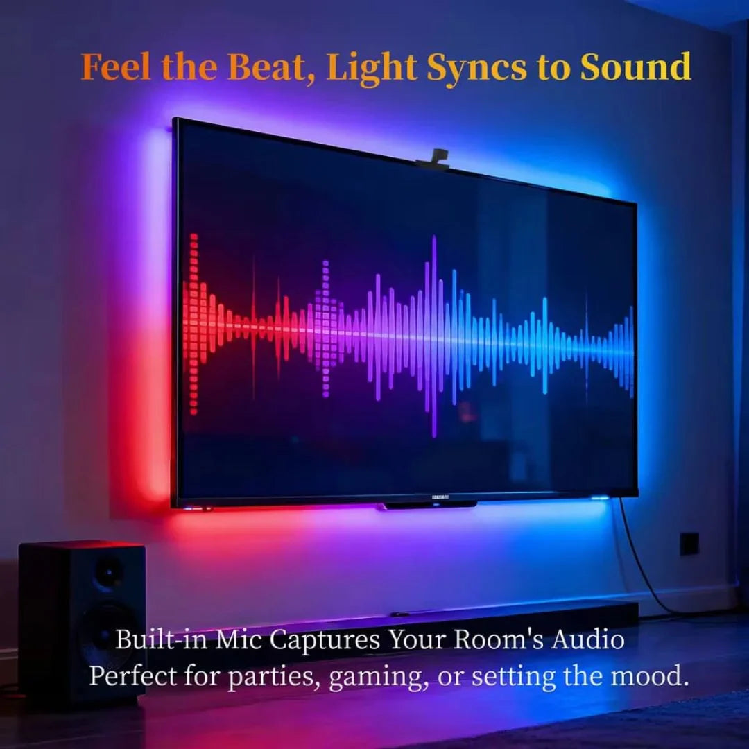 Wacuaao ai sync led tv backlight with camera music sync,usb powered remote