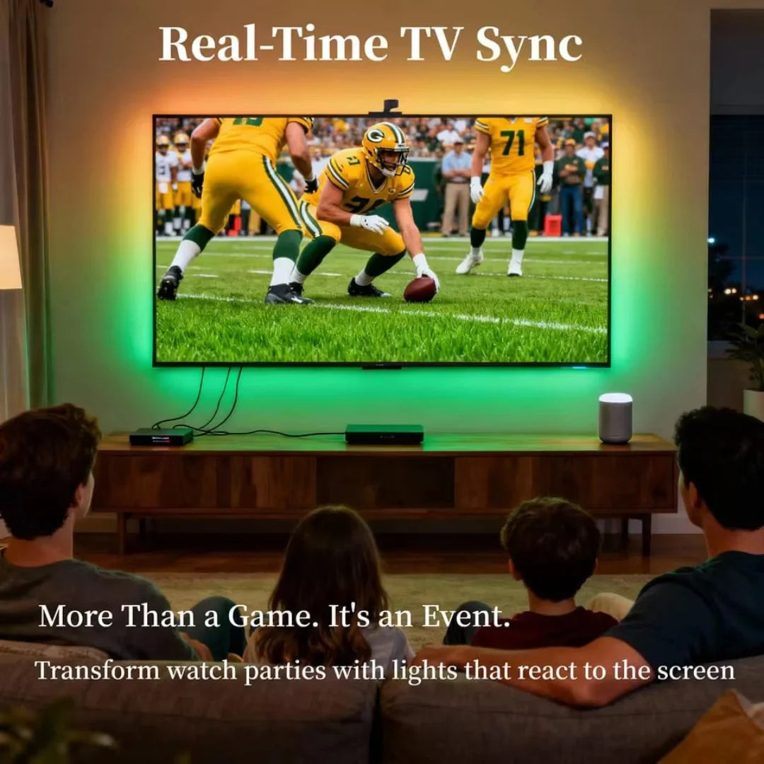 Wacuaao ai sync led tv backlight with camera music sync,usb powered remote