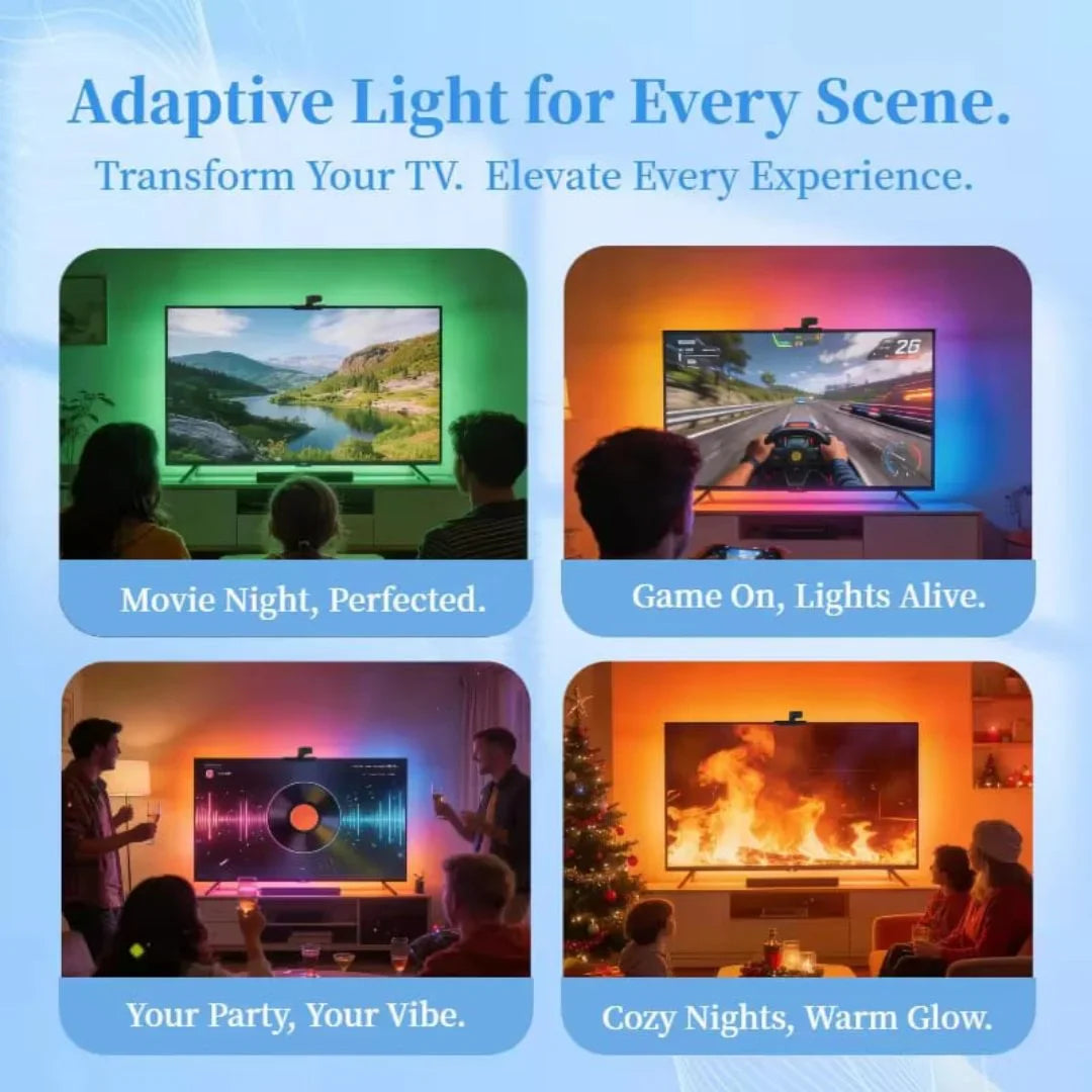 Wacuaao ai sync led tv backlight with camera music sync,usb powered remote