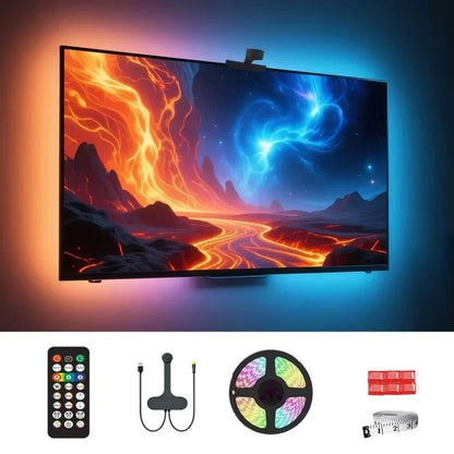 Wacuaao ai sync led tv backlight with camera music sync,usb powered remote