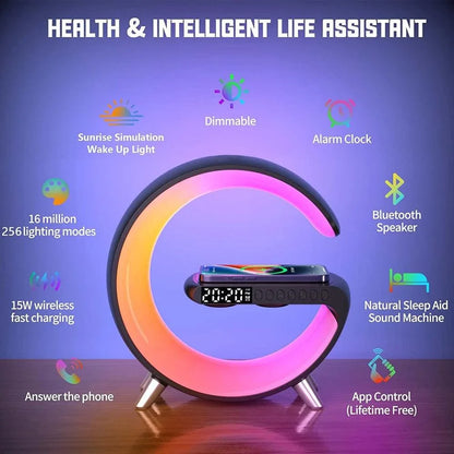 Wake up light sunrise alarm clock wake up light with wireless speaker bt-3401