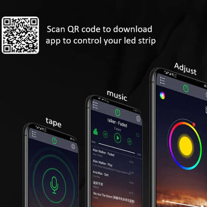 Rgb led strip light rgb5050 led with app control - lightning | strip lights