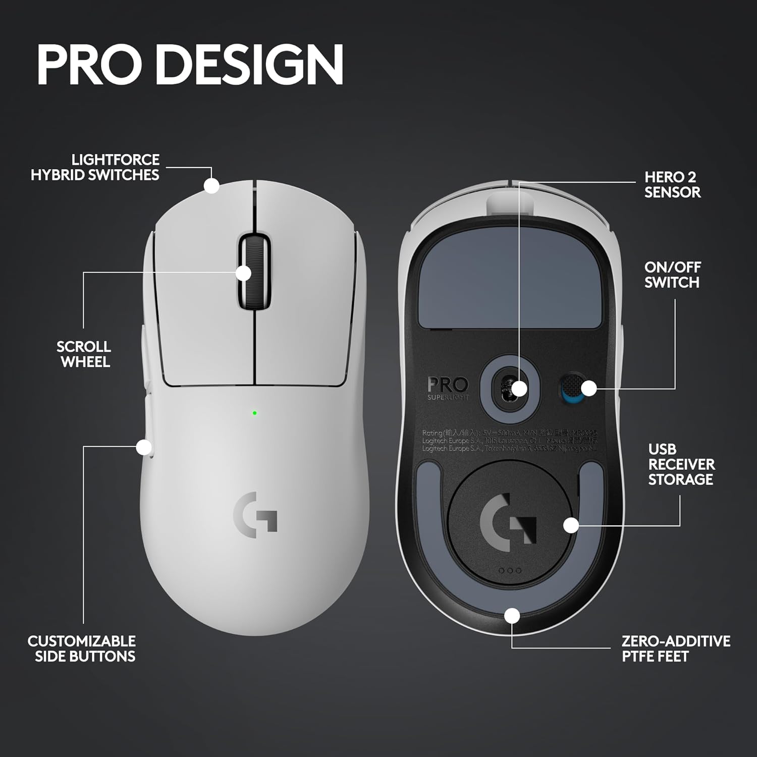 Logitech G PRO X SUPERLIGHT 2 LIGHTSPEED Wireless Gaming Mouse 8K Polling