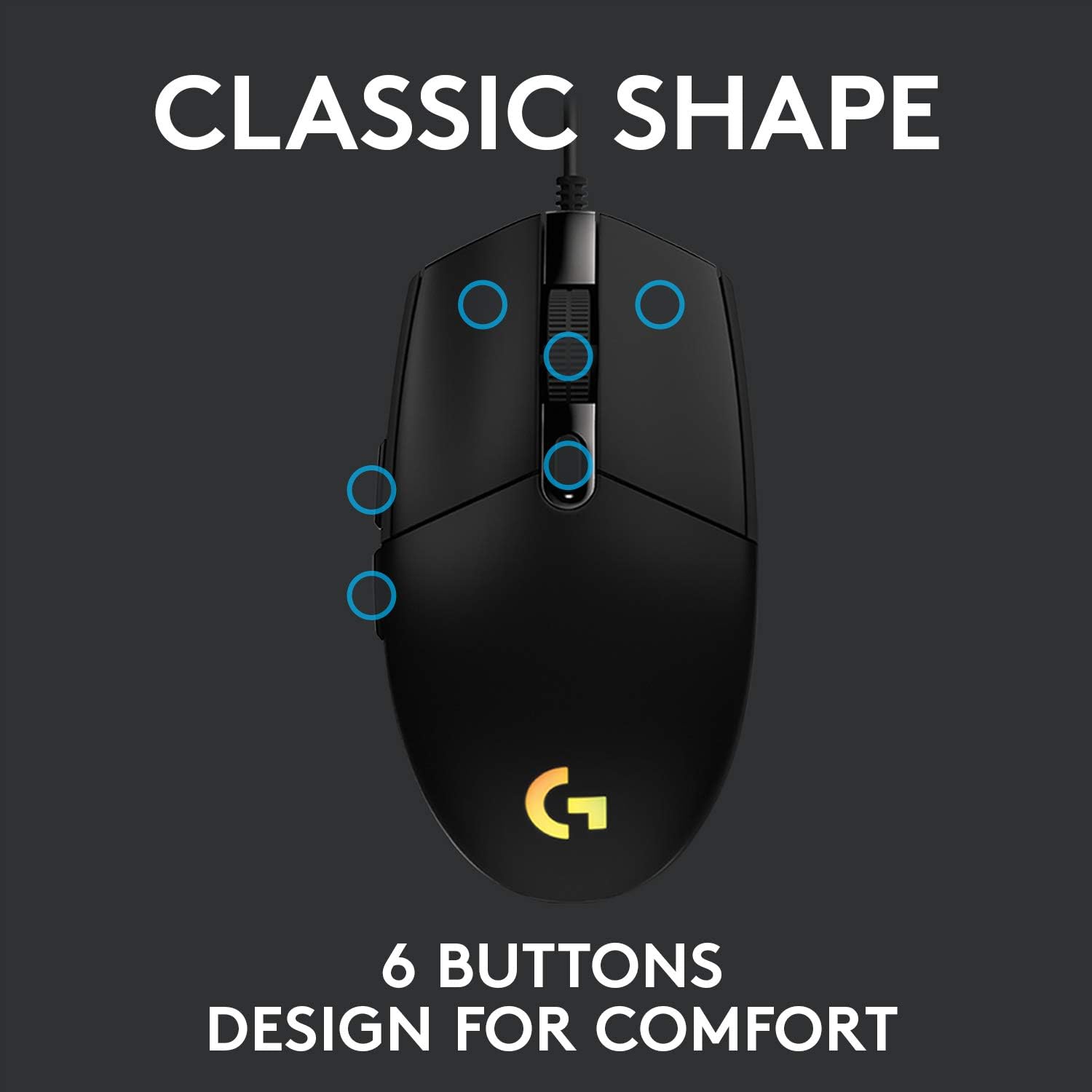 Logitech G102 Light Sync Gaming Wired Mouse with Customizable RGB Lighting 6