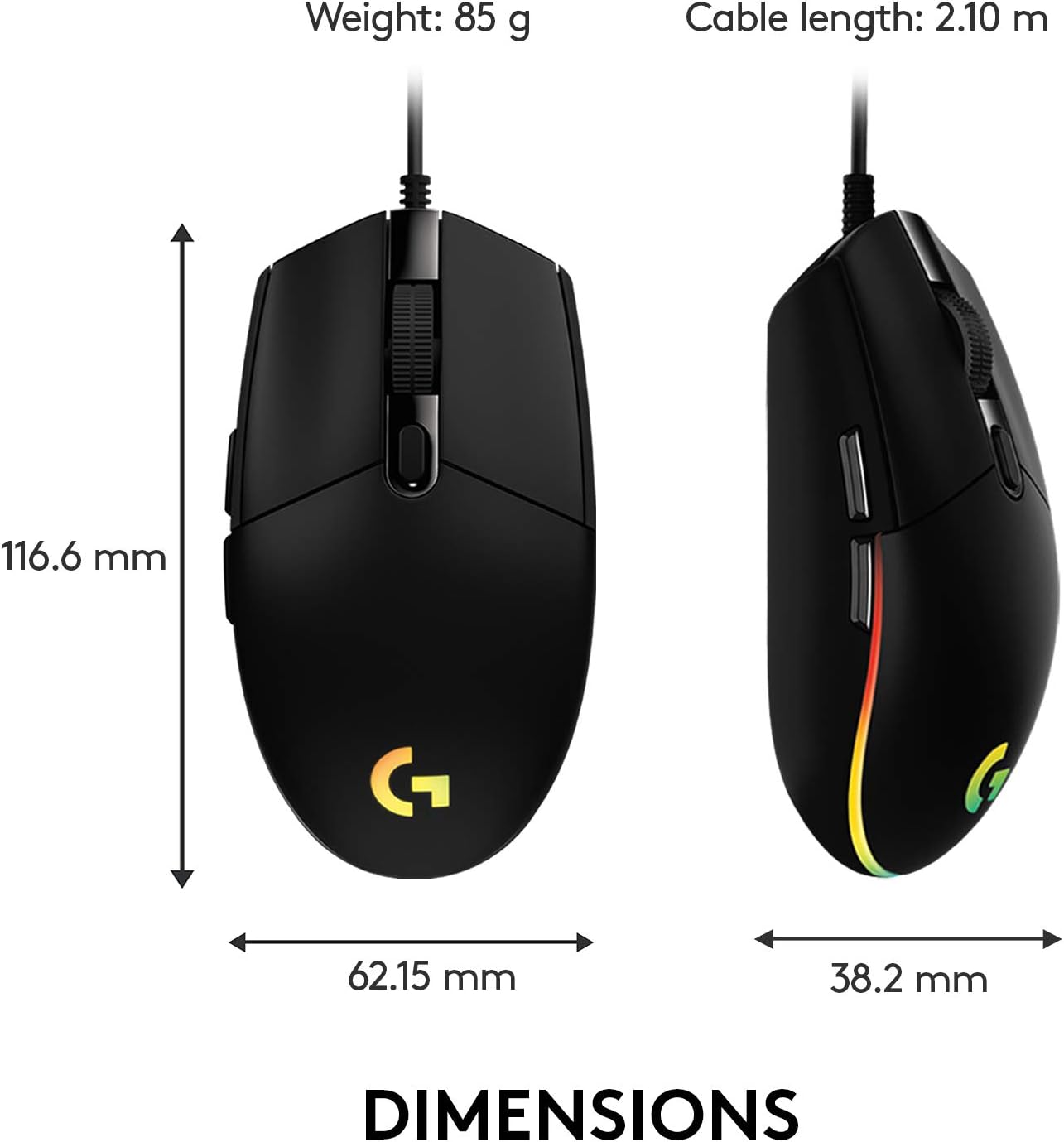 Logitech G102 Light Sync Gaming Wired Mouse with Customizable RGB Lighting 6