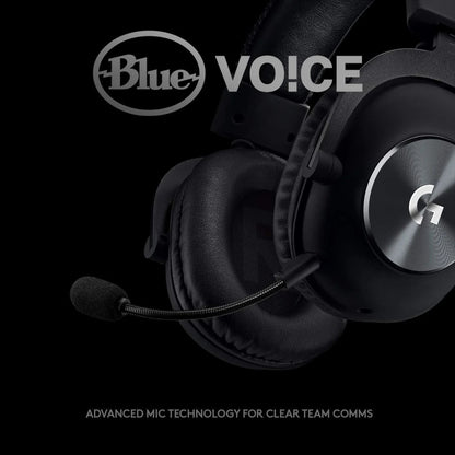 Logitech pro x gaming headset with blue vo!ce mic