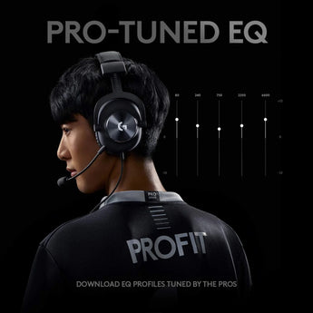 Logitech pro x gaming headset with blue vo!ce mic headsets