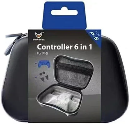 Lucky fox 6 in-1 protective kit for ps5 dualsense controller - black - controllers