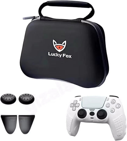 Lucky fox 6 in-1 protective kit for ps5 dualsense controller - black - controllers