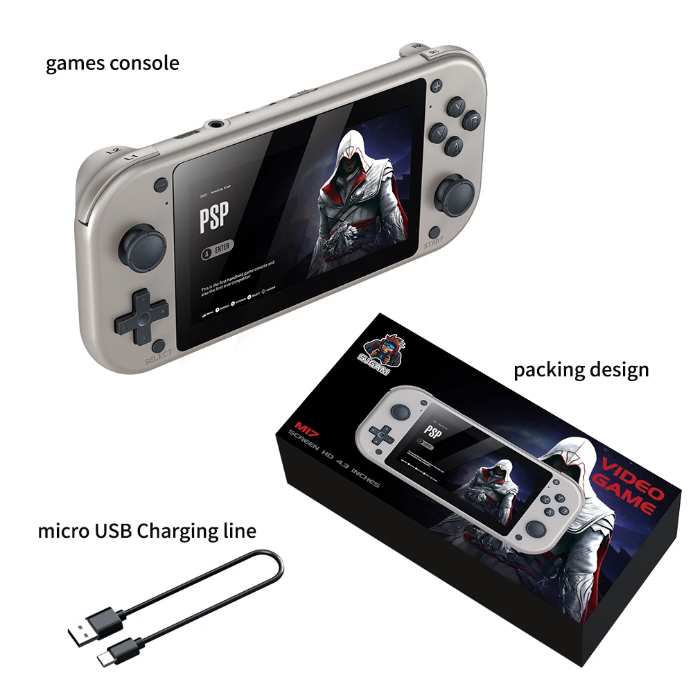 M17 Retro Handheld Video Game Console 4.3 Inch 20000 + Classic Games Console