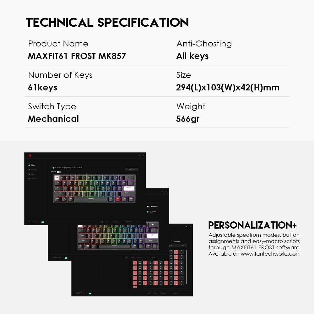 MAXFIT61 FROST MODULAR MECHANICAL KEYBOARD Keyboard