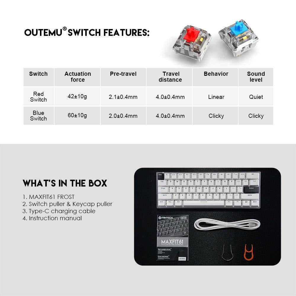 Maxfit61 frost modular mechanical keyboard - Fun Touch