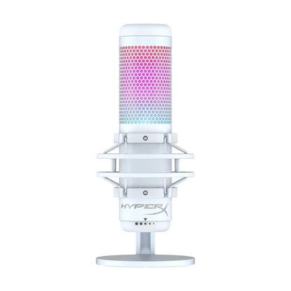 Hyperx quadcast s microphone - usb microphone with rgb lighting in white - streaming