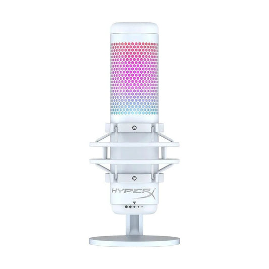 Hyperx quadcast s microphone - usb microphone with rgb lighting in white - streaming