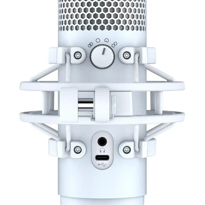 Hyperx quadcast s microphone - usb microphone with rgb lighting in white - streaming