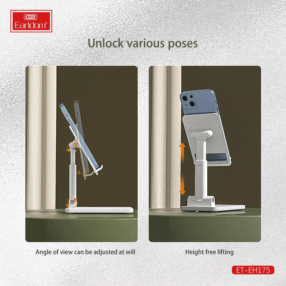 Earldom desktop tablet holder table cell foldable extend et-eh175