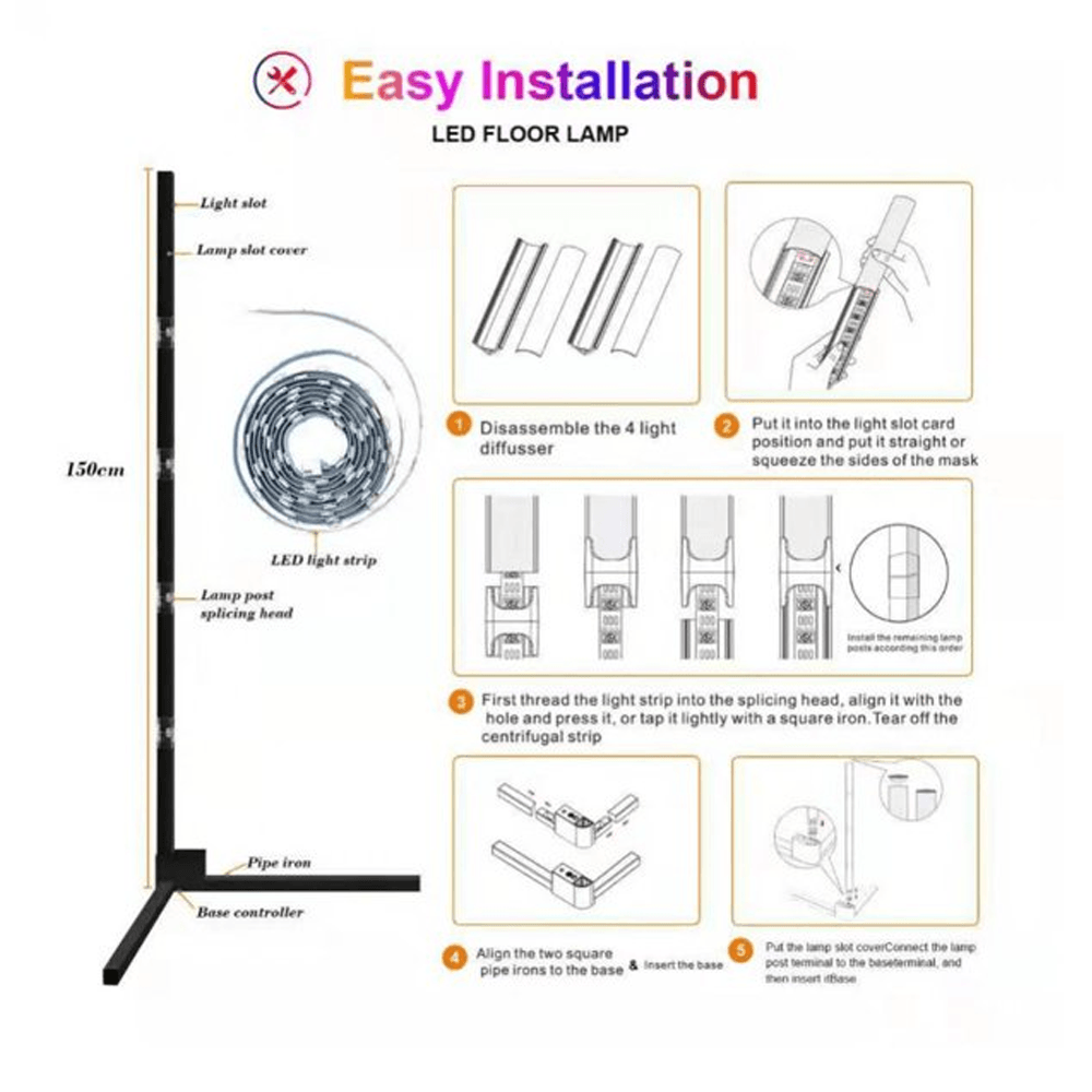 Modern LED Floor Lamp RGB Corner Decoration Lightning